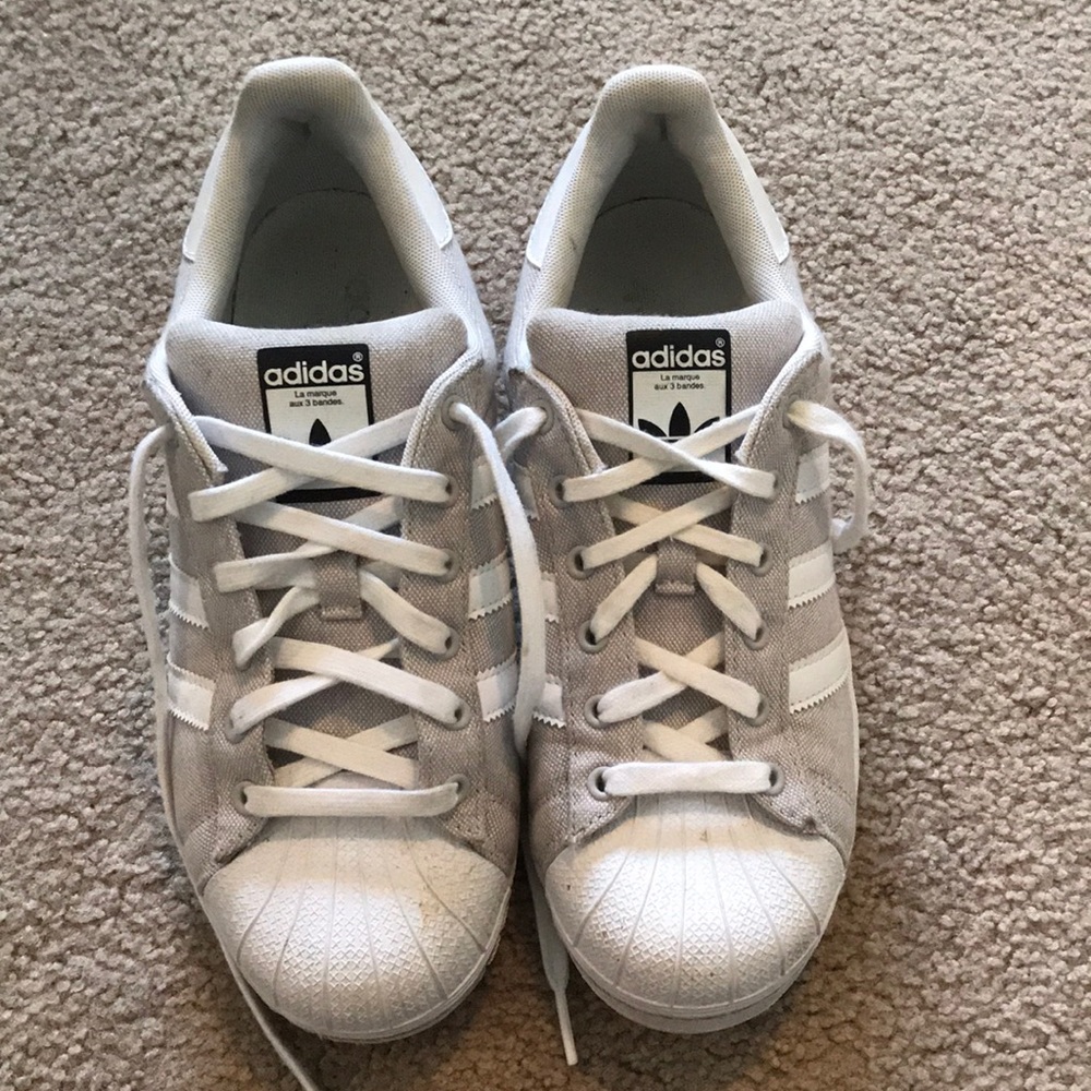 Gray Adidas Superstars